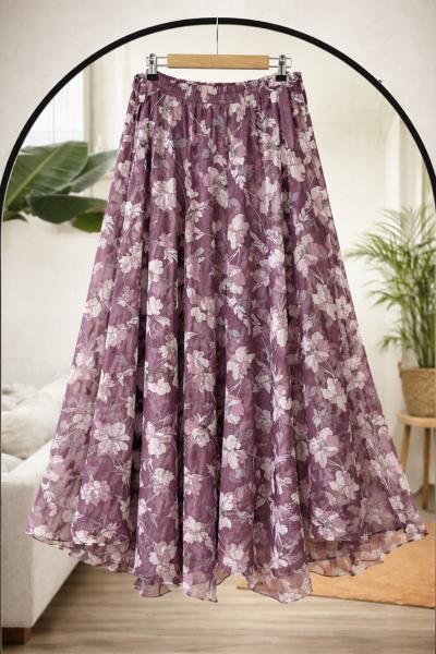 Astarlı şifon etek Lila HBS30359