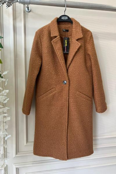 Astarlı tekdüğme buklet kaban kahve UMS50107