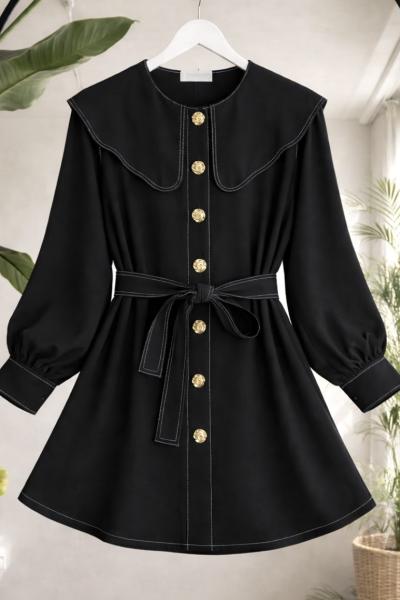 Bebeyaka Kuşaklı Tunik Siyah TCN40159
