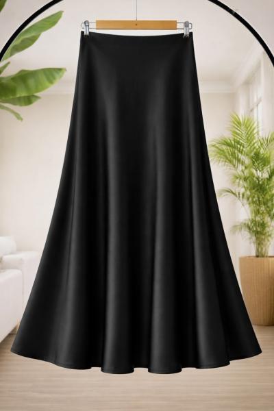 Bel gizli lastikli Saten Etek Siyah SG2069