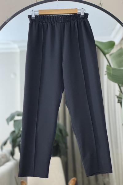 Bel lastikli çimalı havucpaça pantolon Siyah FİX8065