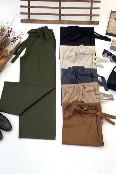 Bolpaça bel lastikli kışlık pantolon Yeşil FİX3022