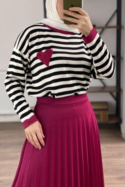 Cizgili Kazak mürdüm ANT1454