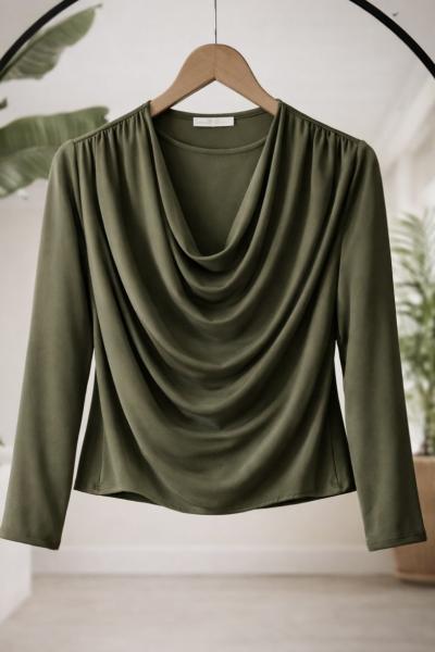 Degaje yaka Sendy Blüz Yeşil SG2068