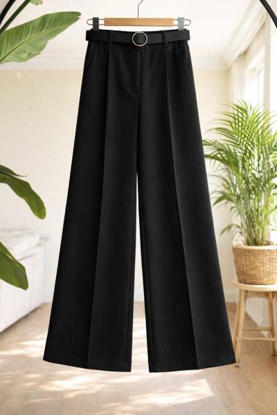 Kemerli Bol pantolon Siyah SLT8073