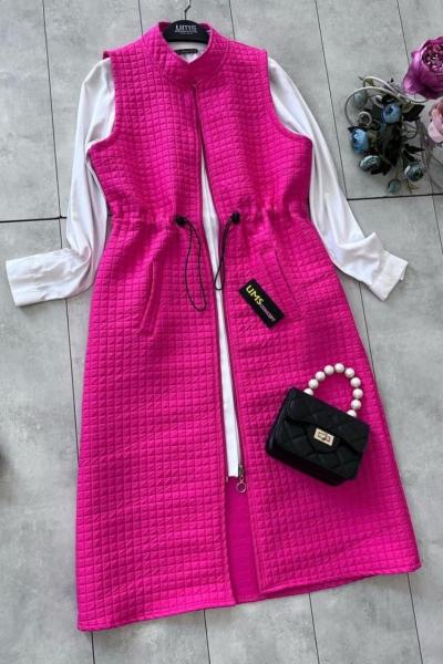 Morra kapitone yelek Fuşya UMS5000