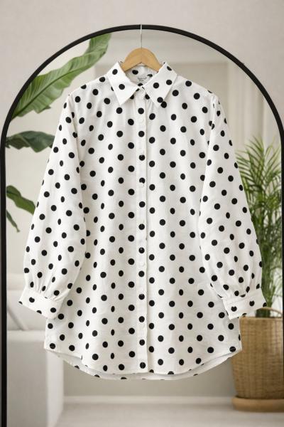 Puanlı gömlek Beyaz BK9564