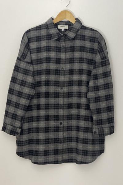 Üççizgi Yünkaşmir gömlek tunik Gri SH40161