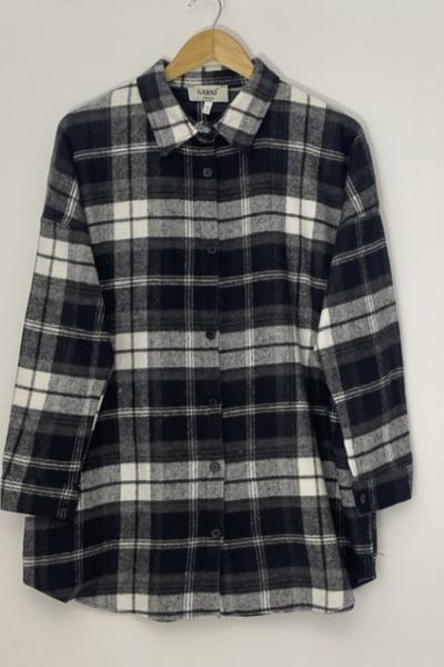 Yün kaşmir oduncu gömlek Siyah SH30163