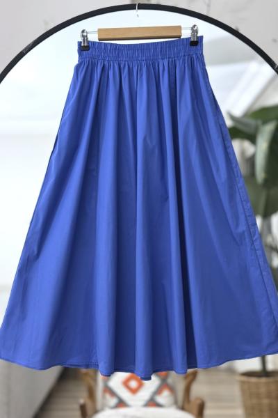 Cepli Tensel Kumaş Kiloş Etek Zümrüt Mavi NB4519