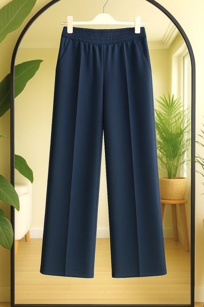 Çimalı bellastikli Cepli Bolpaça Pantolon Lacivert TCN40141