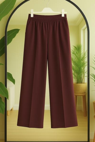 Çimalı bellastikli Cepli Bolpaça Pantolon Bordo TCN40141