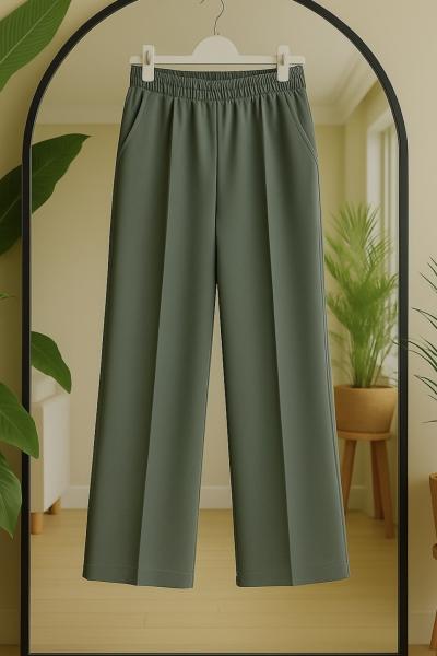 Çimalı bellastikli Cepli Bolpaça Pantolon Haki TCN40141