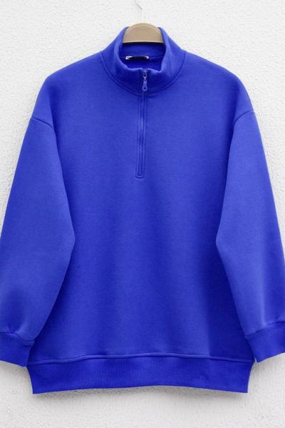 Dikyaka fermuarlı sweatshırt Saks ADS30193