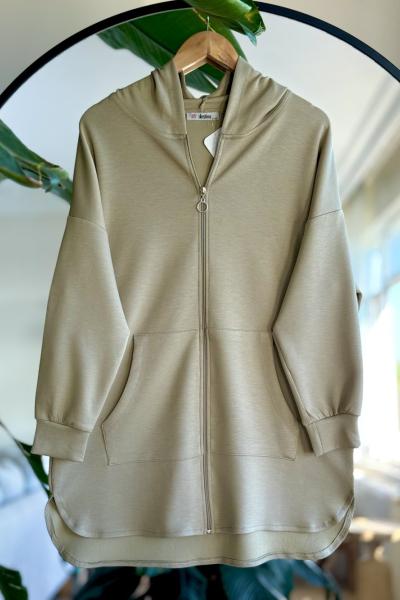 Fermuarlı cepli Sweat Shırt oysho Kumaş Yeşil DST2017u