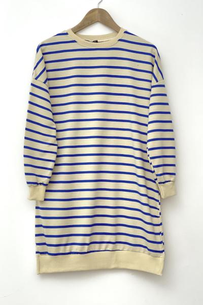 İki iplik mavi çizgili tunik SLT30133