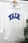 Kapşonlu yale baskılı Sweatshirt Beyaz  TBT1301