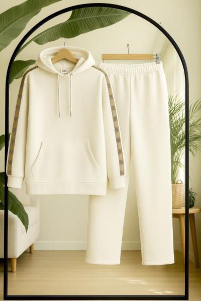 Kol şeritli üçiplik Takım Ekru UMS50334