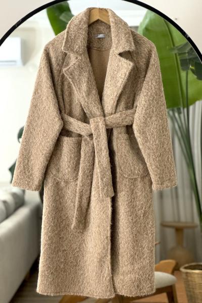 Kuşaklı cepli KaşeKap camel UMS50330