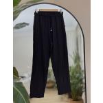 Çepli bel lastikli pantolon Siyah TCN30271