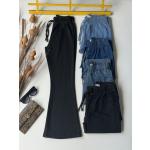 İspanyol paça Bel lastikli Kot pantolon Siyah SLT30233