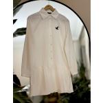 Nakışlı Kuş işleme tunik Beyaz NEW30276