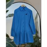 Nakışlı Kuş işleme tunik Mavi NEW30276